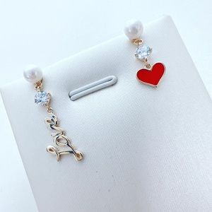 Heart Drop Earrings 925 Silver